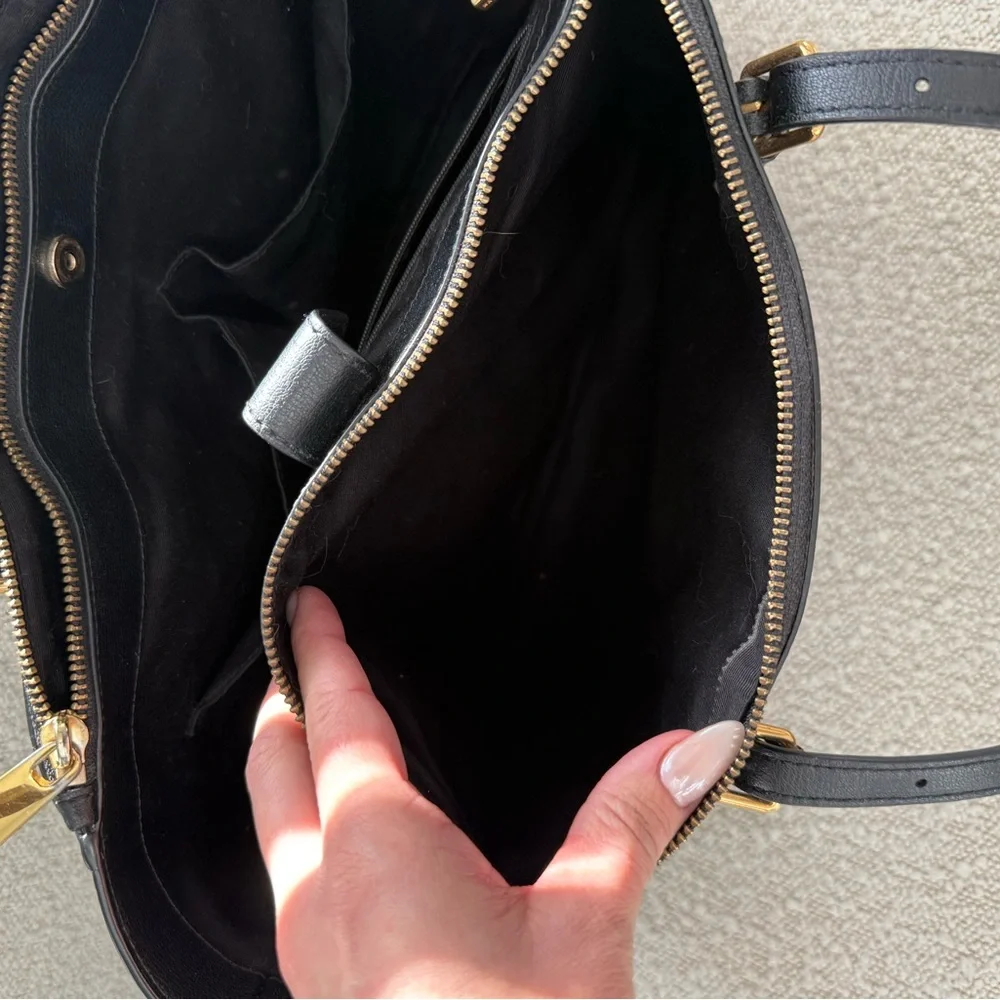 Marc Jacobs Black Tote with Gold Accents